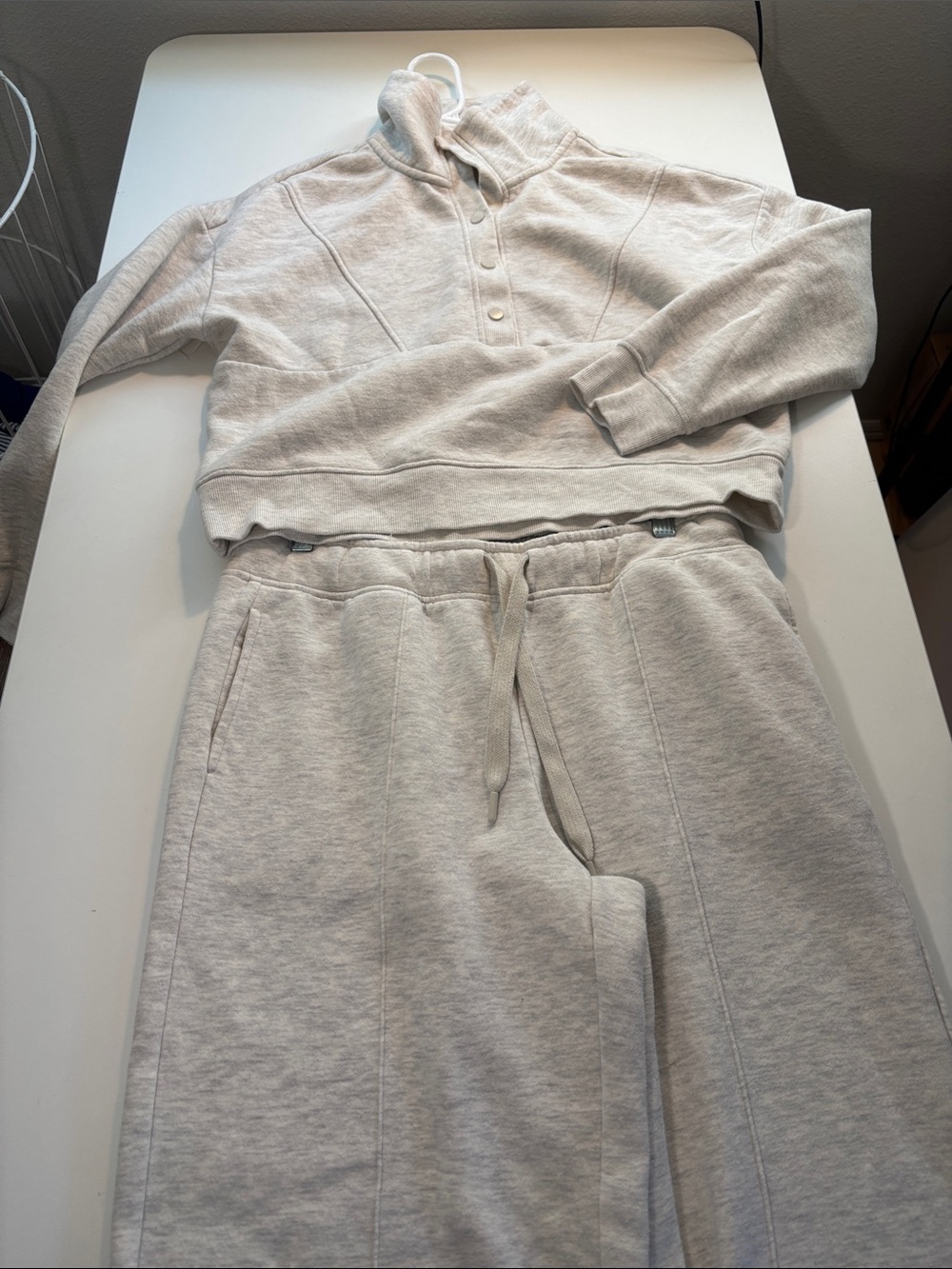 RBX Neutral Oatmeal Sweatshirt & Wide leg Joggers Set GB3sku